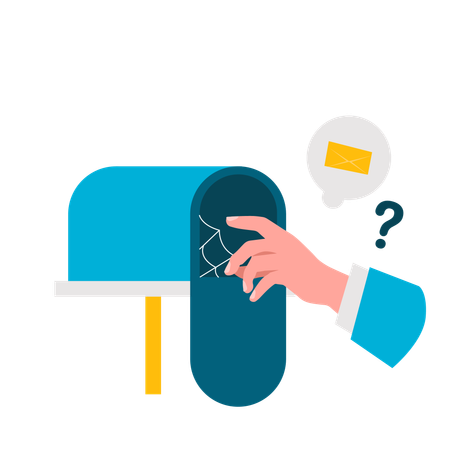 Hand open empty mailbox  Illustration