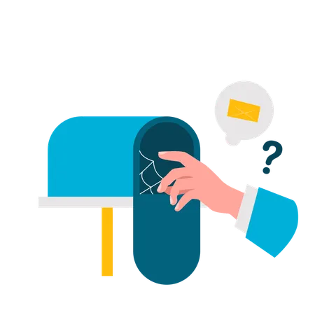 Hand open empty mailbox  Illustration