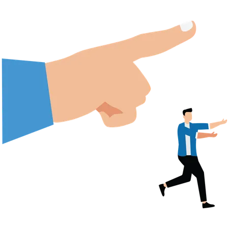 Hand Points the Way for the Businessman  Illustration