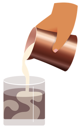 Hand Pouring coffee Illustration