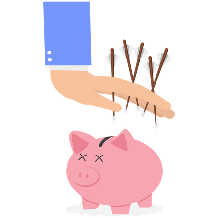 Hand protect piggy bank  Illustration