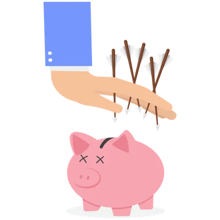 Hand protect piggy bank  Illustration