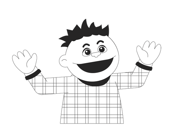 Hand puppet happy boy  Illustration