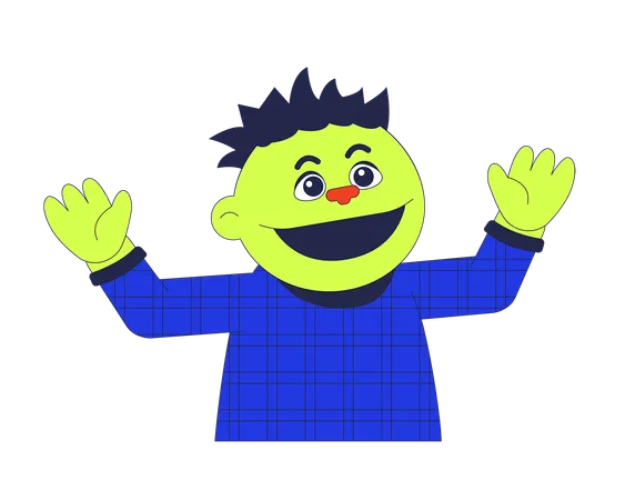 Hand puppet happy boy  Illustration