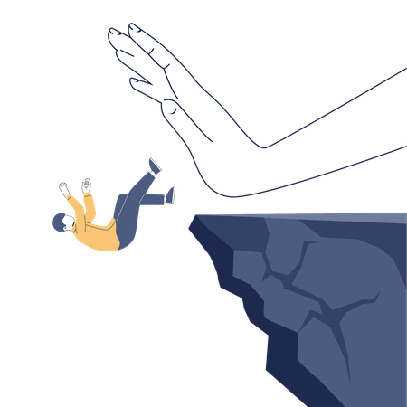 Hand pushing man  Illustration