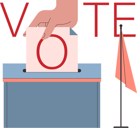 Hand Putting vote in voting box  Illustration