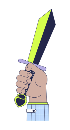 Hand Raising up sword  Illustration