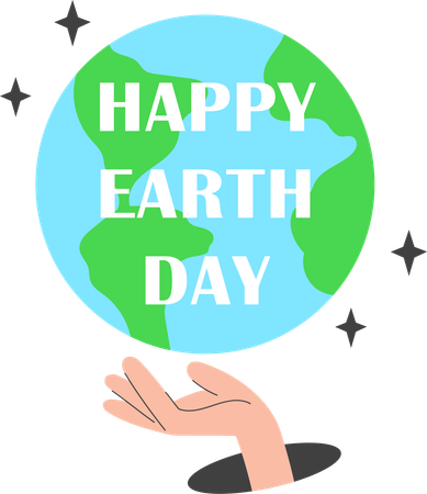 Hand Reaching Out to Planet Earth  Illustration
