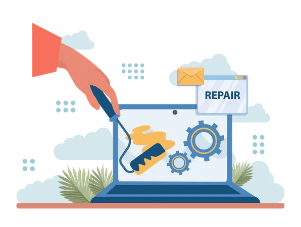 Repair Abstract Concept Troubleshooting And Rehabilitation Character Dealing With A Problem And Solving It Fixing Metaphor Flat Vector Illustration Illustration