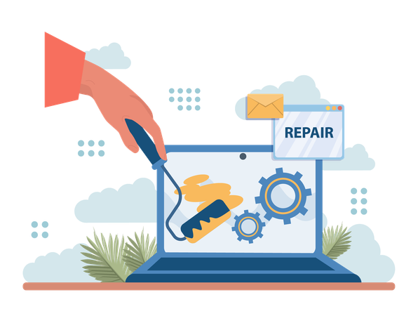 Hand repairing system  Illustration