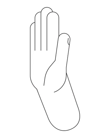 Hand Say No Cartoon Human Hand Outline Illustration Setting Boundaries 2 D Isolated Black And White Vector Image Refuse Decline Saying Sorry Turn Down Offer Flat Monochromatic Drawing Clip Art Illustration