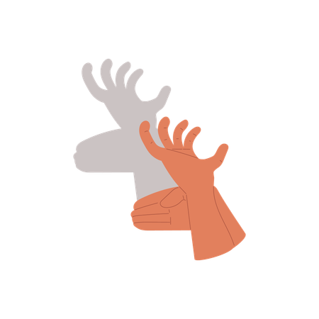 Handschatten Hirsch  Illustration