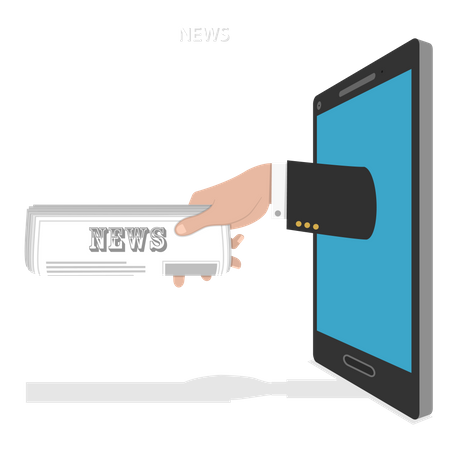 Hand selling online news  일러스트레이션