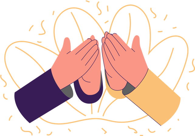 Hand shaking in prayer position  Illustration
