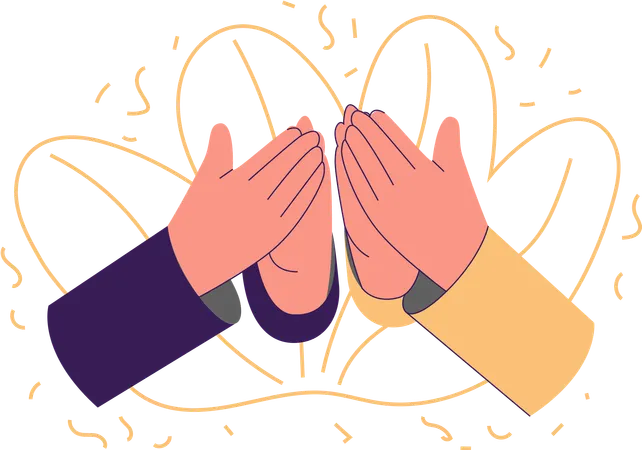 Hand shaking in prayer position  Illustration