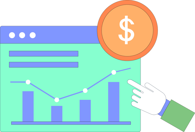 Hand showing Growth management  Illustration