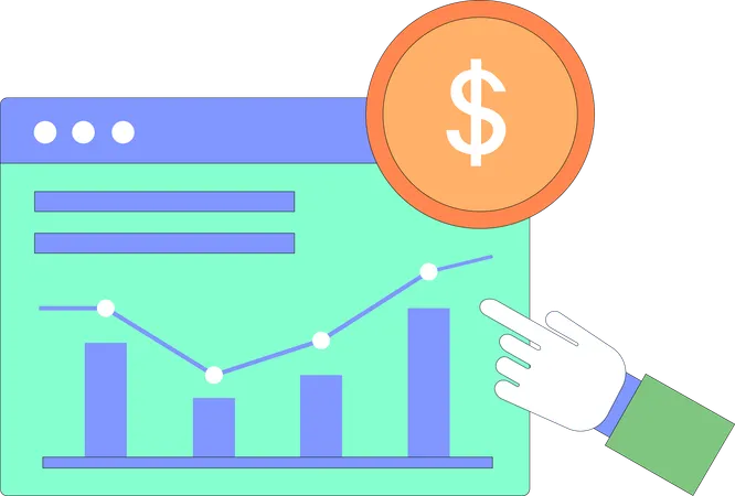 Hand showing Growth management  Illustration