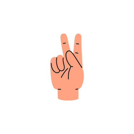 Hand showing K letter sign language  Illustration