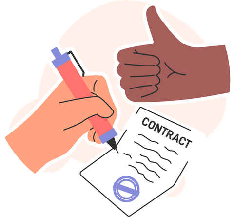 Hand Sign contract  Illustration
