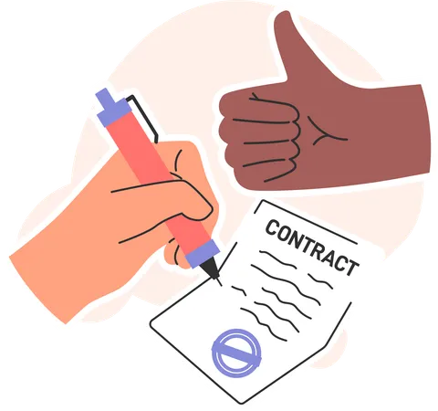 Hand Sign contract  Illustration