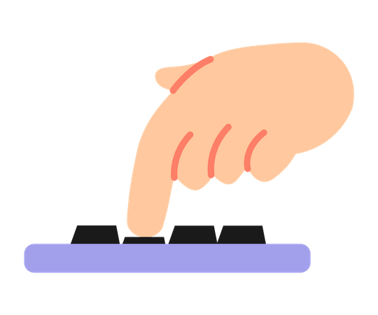 Hand touching mobile Illustration