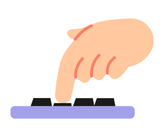 Hand touching mobile  Illustration