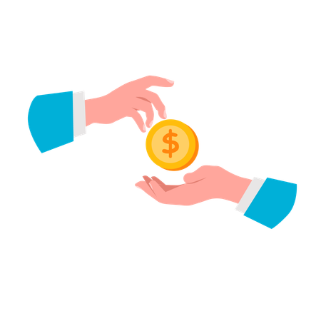 Hand transfer money  Illustration