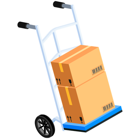 Hand Truck Delivering Boxes  Illustration