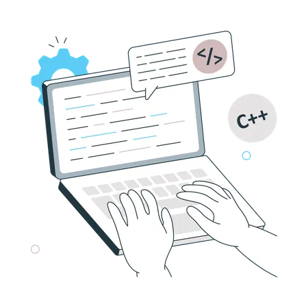 ウェブ開発のための手書きコーディング  イラスト