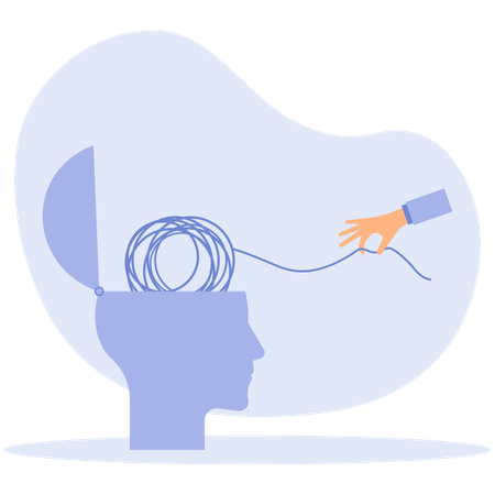 Hand unravel disorder mental threads  Illustration