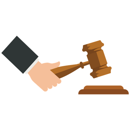 Hand with a gavel  Illustration