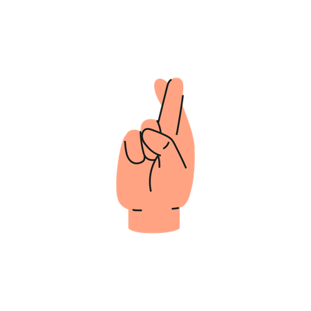 Hand with crossed fingers  Illustration