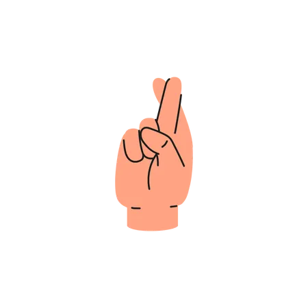 Hand with crossed fingers  Illustration