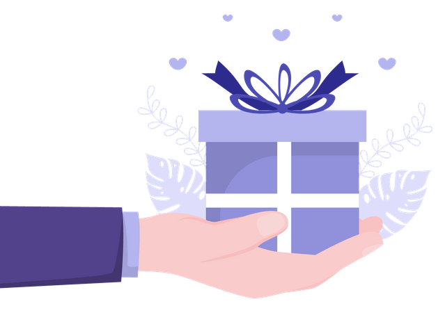 Hand with giftbox Illustration