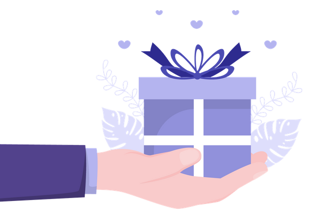 Hand with giftbox  Illustration