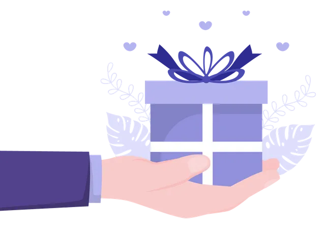 Hand with giftbox  Illustration