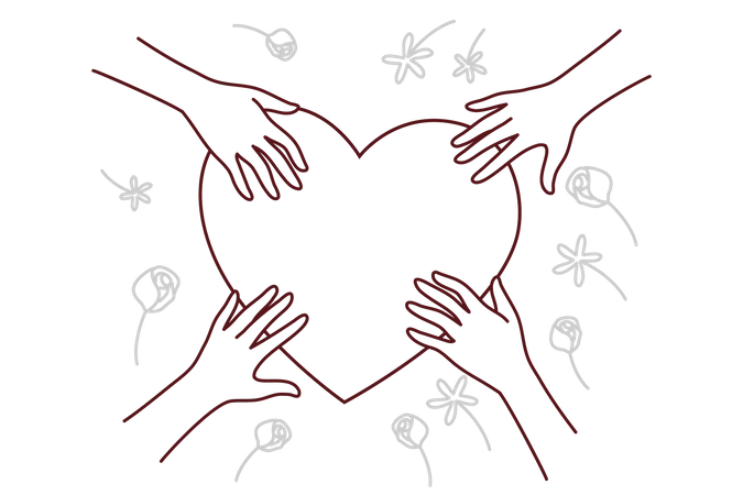 Hand with heart  Illustration