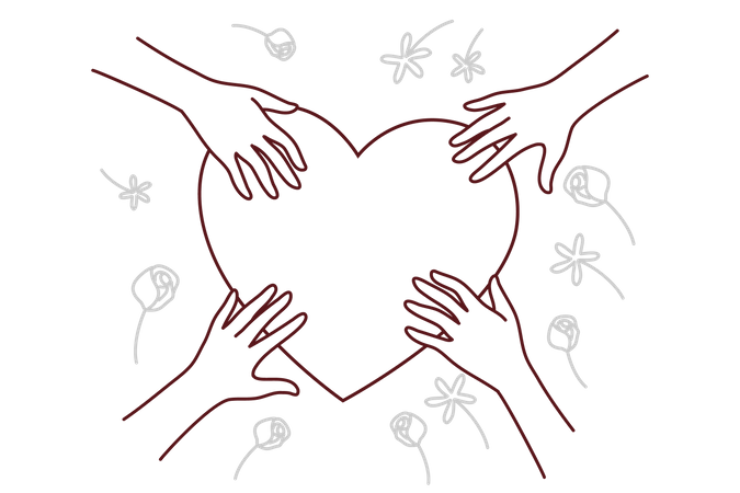 Hand with heart  Illustration