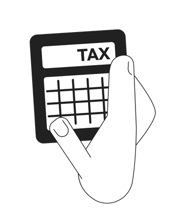 Hand with income tax calculator  Illustration