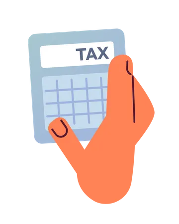 Hand with income tax calculator  Illustration