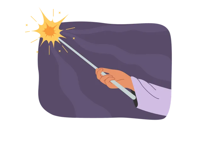 Hand with magic wand  Illustration