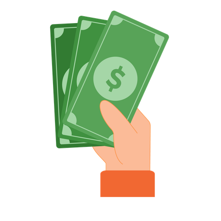 Hand with Money  Illustration