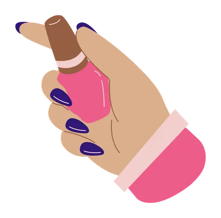 Hand with nail polish  Illustration