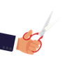 hand with scissor illustration