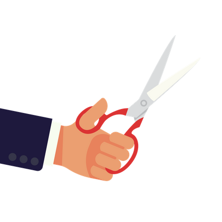 Hand with scissor  Illustration