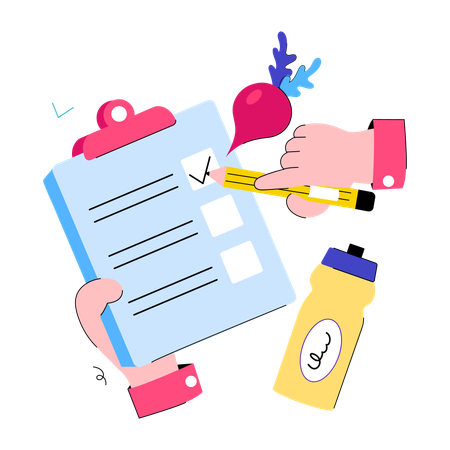 Hand writing Diet Plan  Illustration