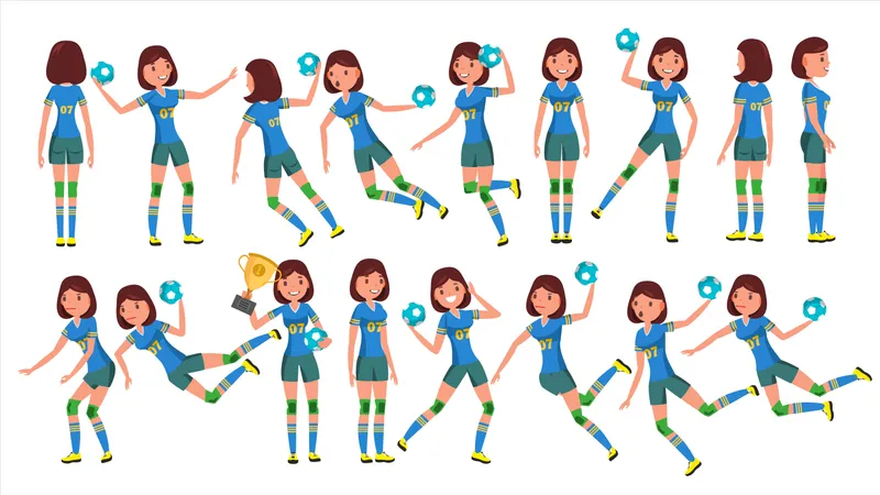 Handball Female Player  Illustration