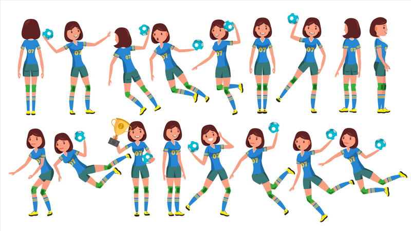 Handball Female Player  Illustration