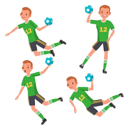 Handball Player Male  Illustration