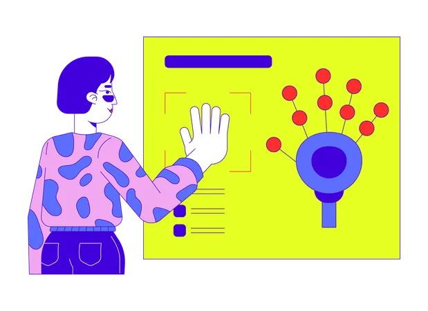 Biometrische Identifizierung durch Scannen der Handfläche  Illustration